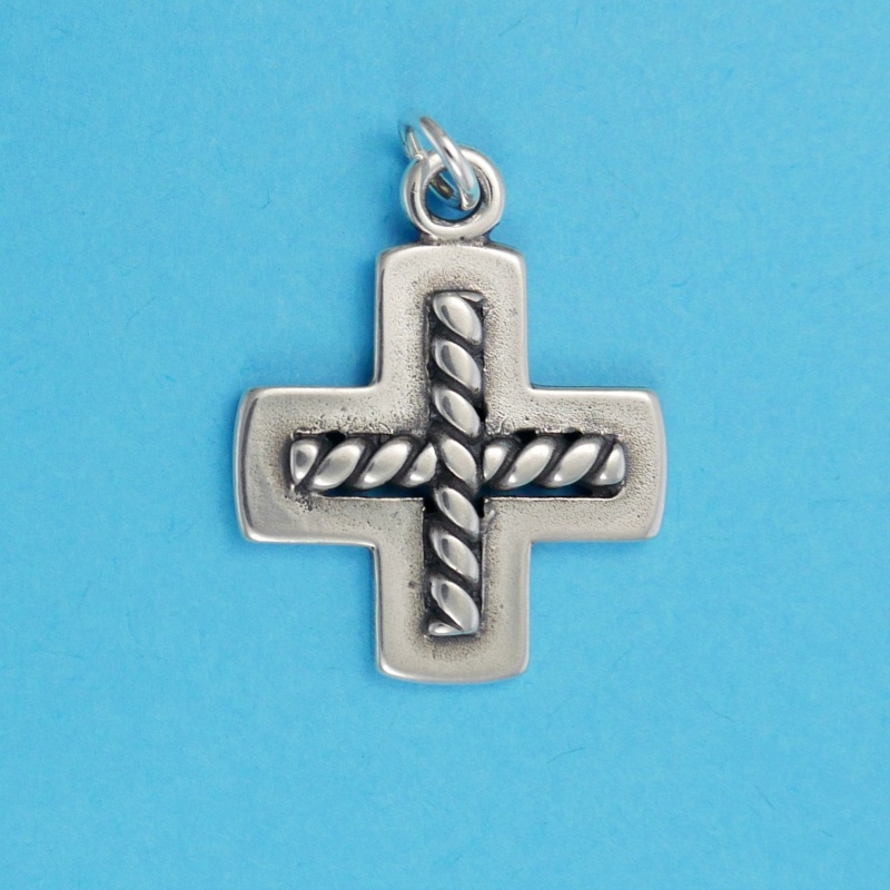 Greek Cross With Wire Twist Charm