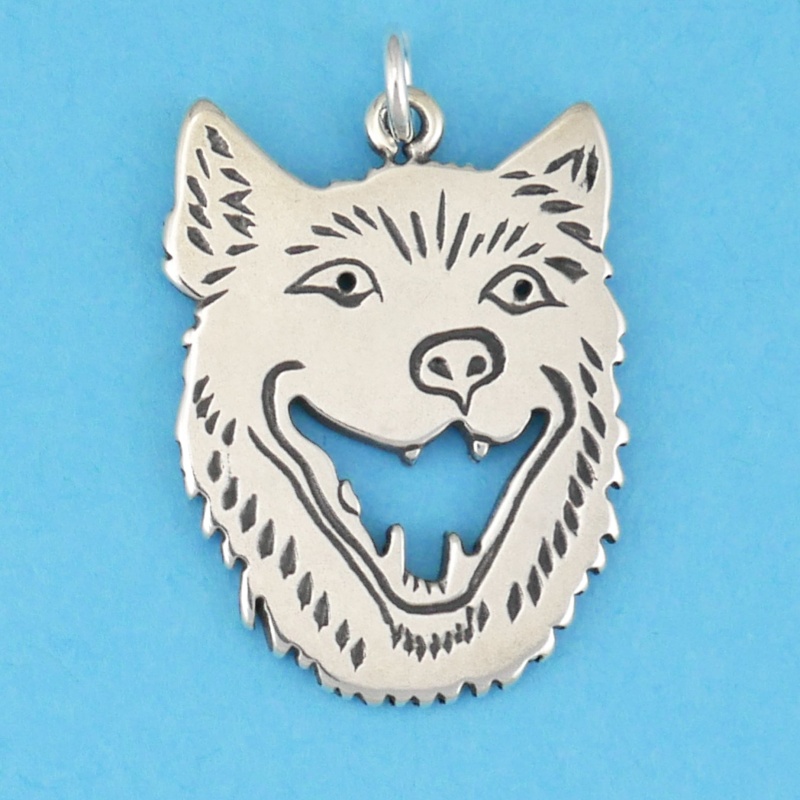 Laughing Samoyed Dog Pendant