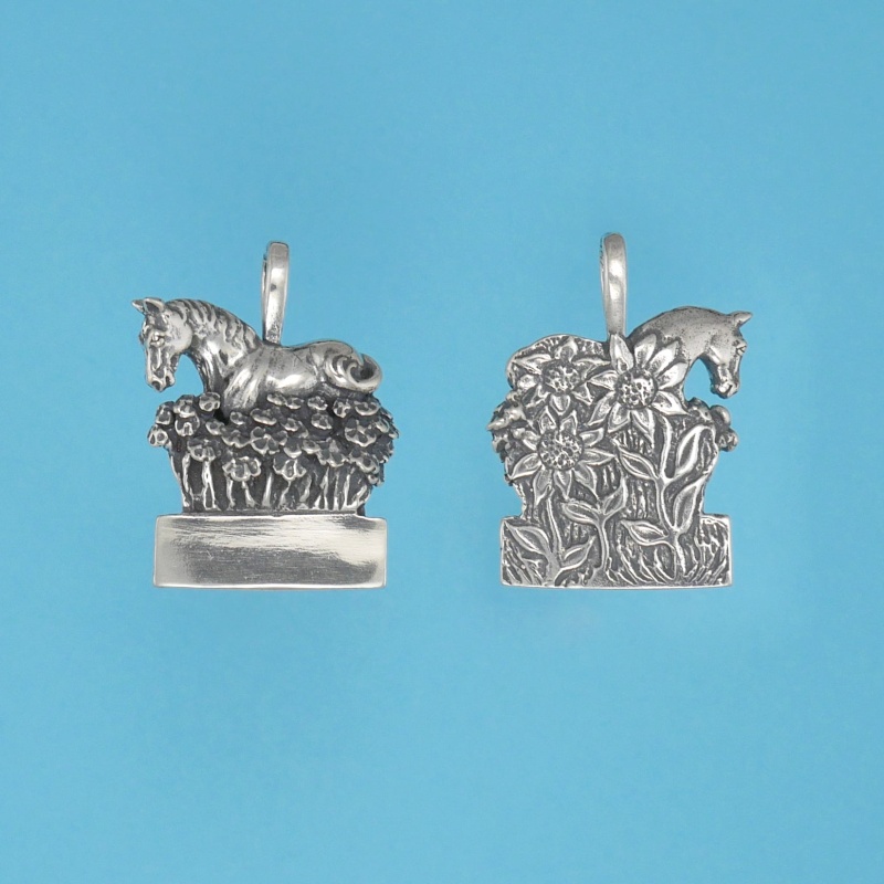 Horse With Flower Box Pendant