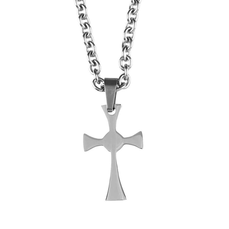 Nk Flare Cross Stnls Stl 24" Chain