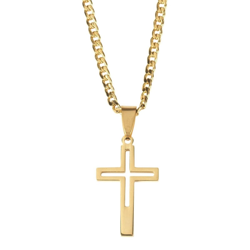 Nk-Cr Co Crs Gld Plt Stnls Stl 24"Ch