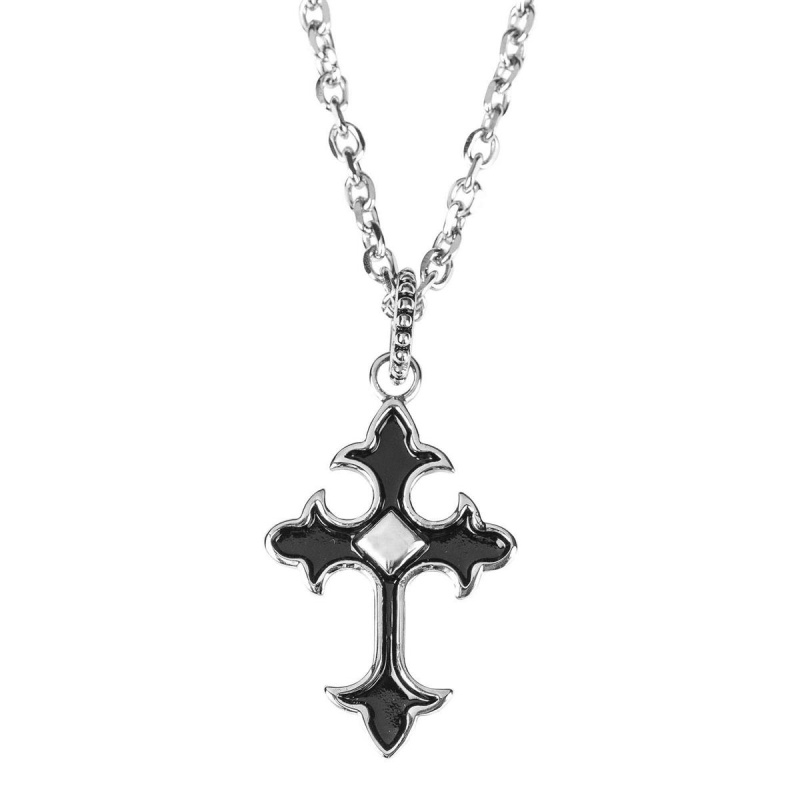 Necklace Bud Cross Stainless Steel
