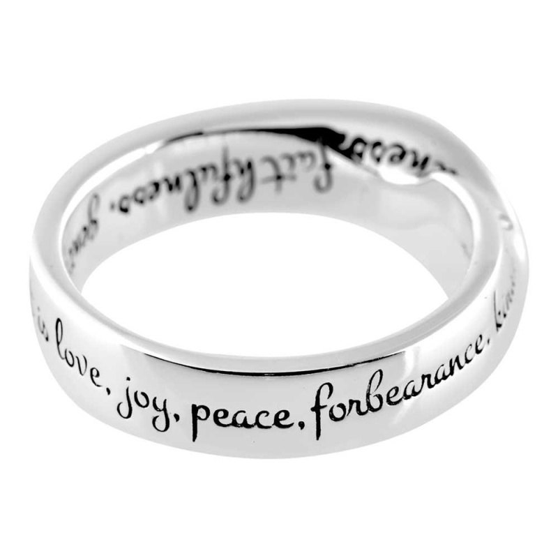 Wide Silver-Plated Mobius Ring, Size 8