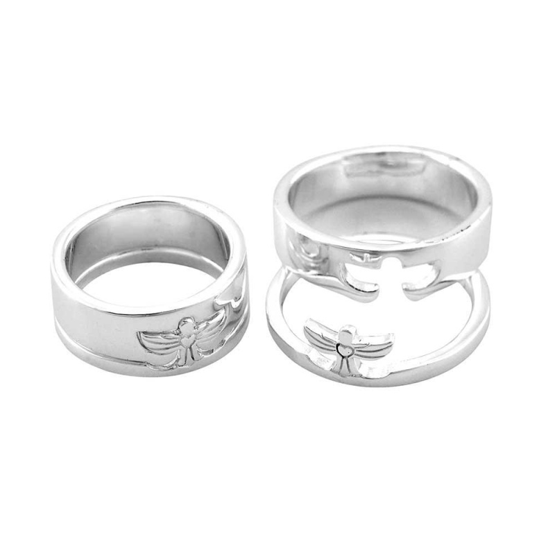 Rng-Sp Puzzle Ring Angel Sz 9