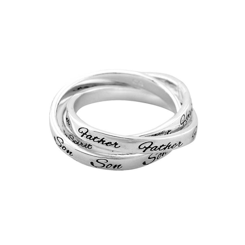 Ring Triple Father/Son/Spirit Silplt Sz9