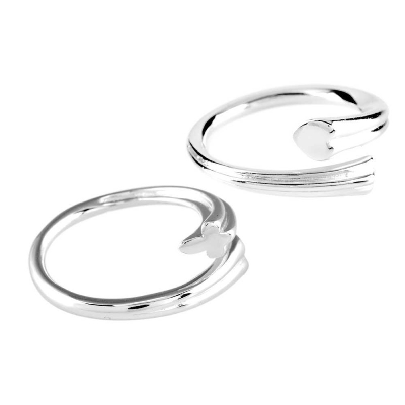 Ring Cross My Hrt/Dimen Crs Sil Plt Sz 6