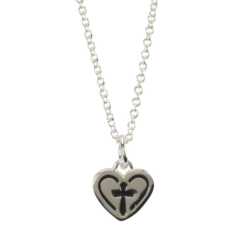 Nk Minis Heart/Crs Sil Plt 18" Ch