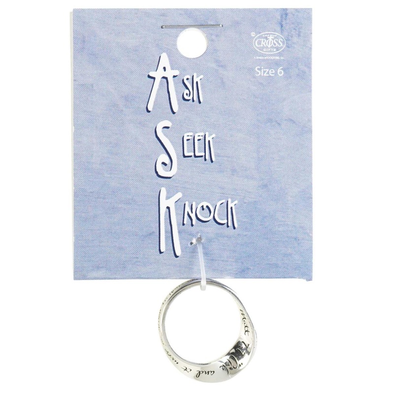 Wide Mobius Ring Matthew 7:7 Size 7