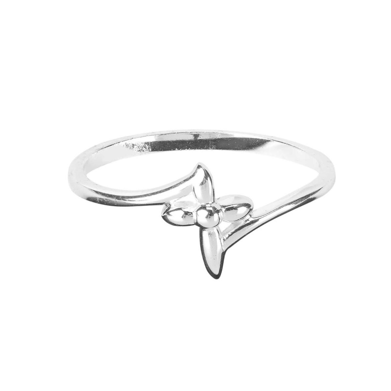 Ring Petal Cross Swirl Band Size 4