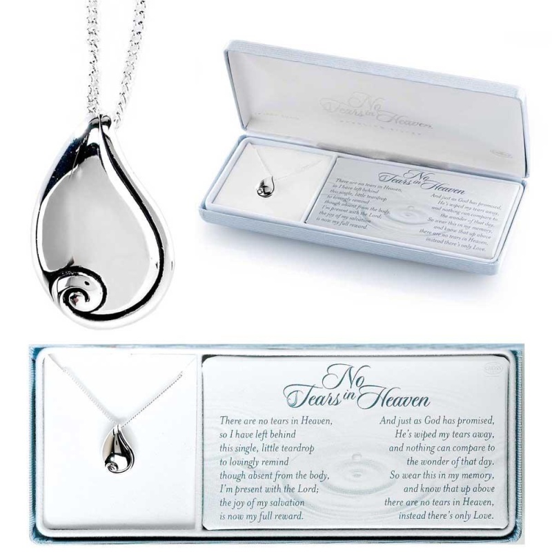 No Tears Teardrop Silver Plated Necklace
