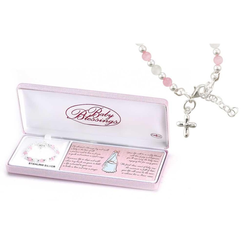 Baby Blessings Bracelet Pink And White
