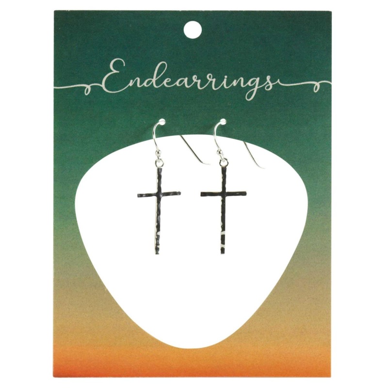Endearrings Hammered Cross 1In On Wires