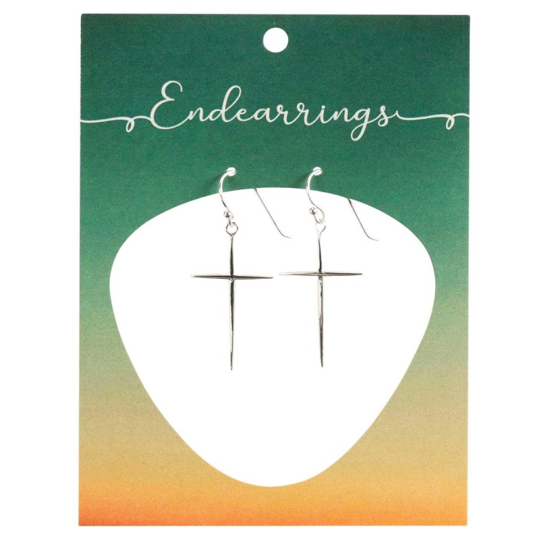Endearrings Tapered Cross 1.125In