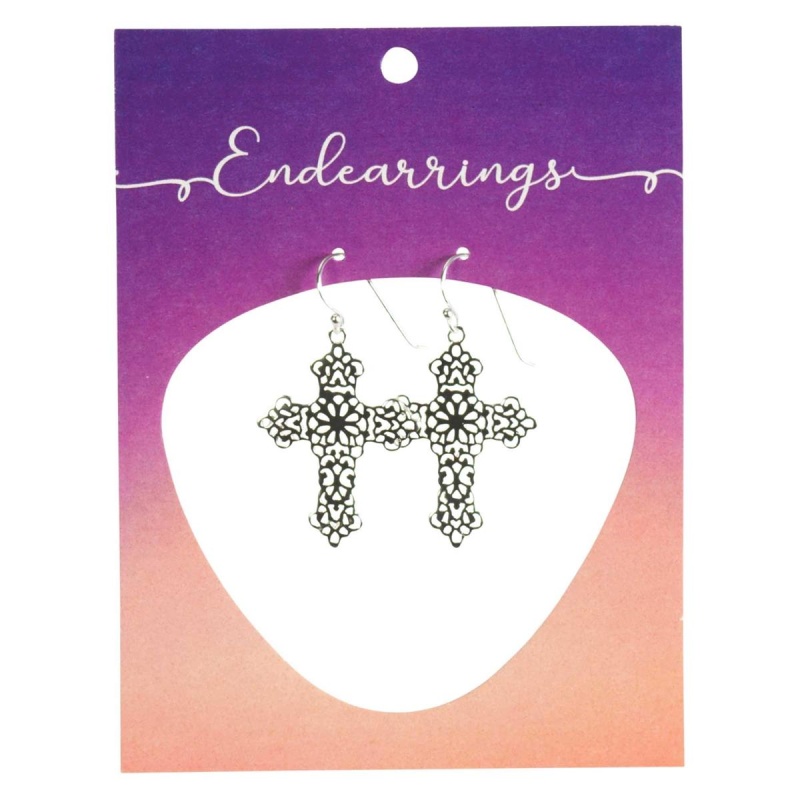 Endearrings Filigree Bud Cross 1In