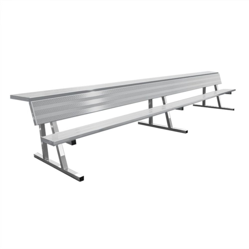 15 Foot Player Bench With Seat Back And Shelf - Portable