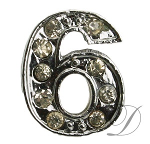 Number Rhinestone Charm