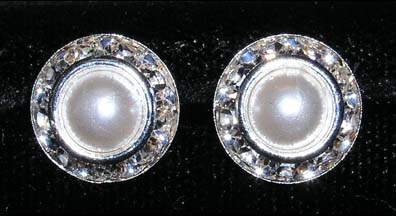 11Mm Rondelle With Rivoli Button Earrings - Pair