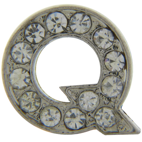 "Q" Rhinestone Charm