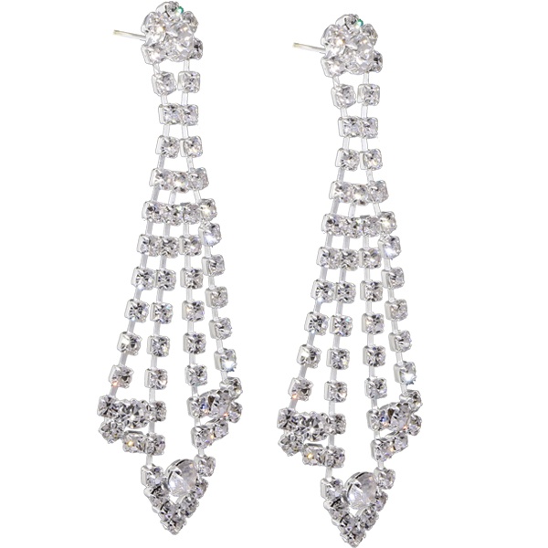 2-3/4" Rhinestone Dangle Earring - Pair