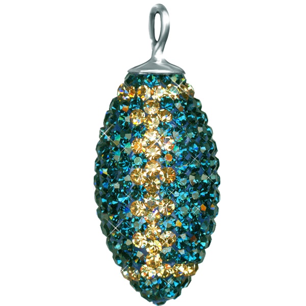 Game Time Bling Large Football (No Ring) - Montana/Light Colorado Topaz