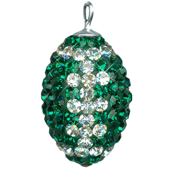 Game Time Bling Mini Football - Emerald/Crystal