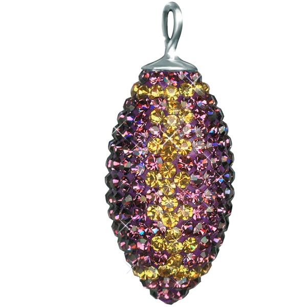Game Time Bling Large Football (No Ring) - Amethyst/Light Colorado Topaz