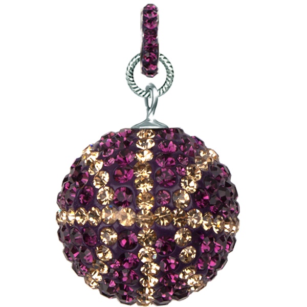 Game Time Bling Large Basketball Pendant (With Ring) - Amethyst/Light Colorado Topaz