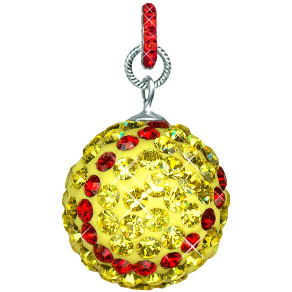Game Time Bling 20Mm Softball W/ Red Ring - Citrine/Light Siam