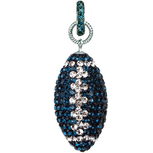 Game Time Bling Large Football Pendant With Pave Ring - Montana/Crystal