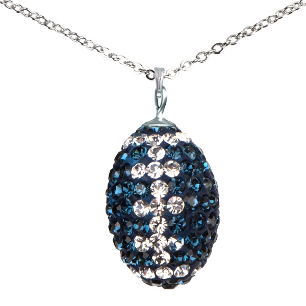 Game Time Bling Mini Football Necklace - 18" - Montana/Crystal