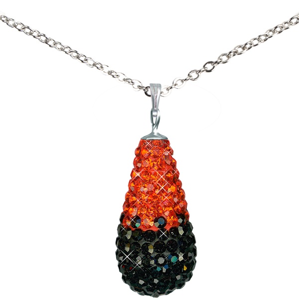 Game Time Bling 11X22mm Teardrop Necklace - 18" - Hyacinth/Jet