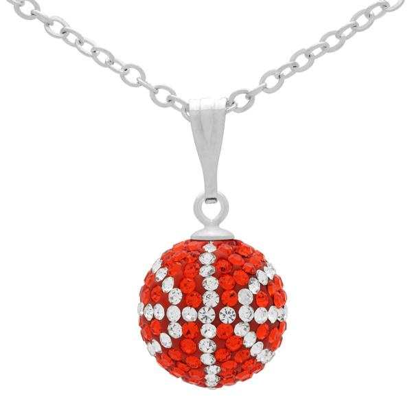 Game Time Bling Mini Basketball Necklace - Hyacinth/Crystal