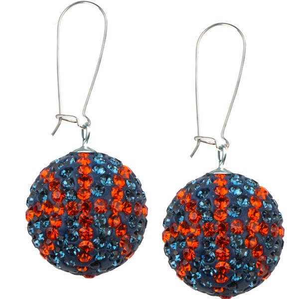 Game Time Bling Basketball Earrings - Montana/Hyacinth - Sold By The Pair - Pair