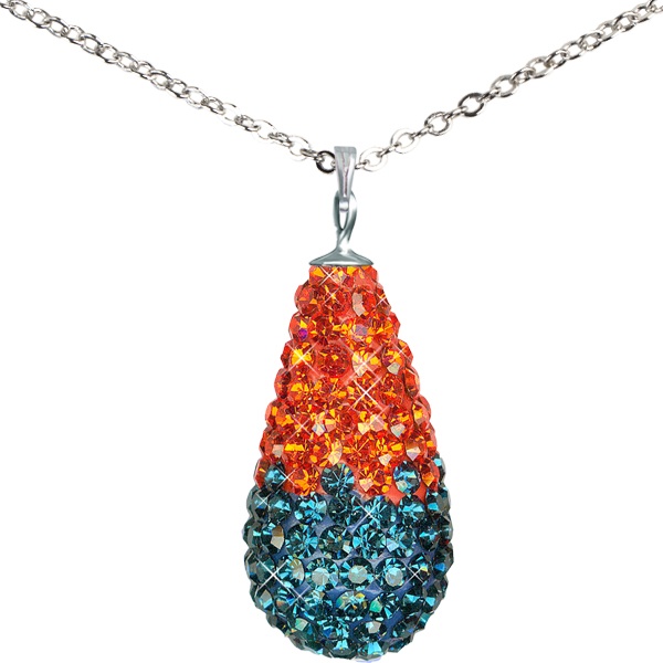 Game Time Bling 11X22mm Teardrop Necklace - 18" - Montana/Hyacinth