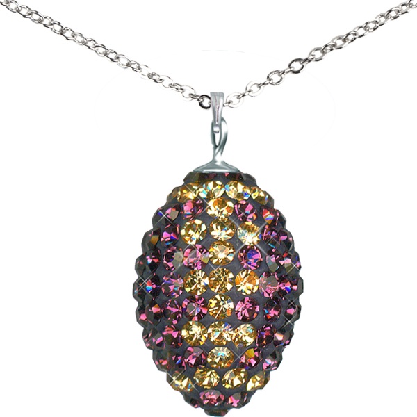 Game Time Bling Mini Football Necklace - 18" - Amethyst/Light Colorado Topaz