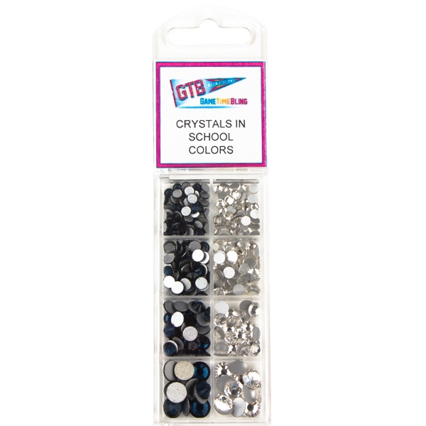 Game Time Bling Team Color Flat Back Assortment - Ss12, Ss16, Ss20 & Ss30 - Montana/Crystal