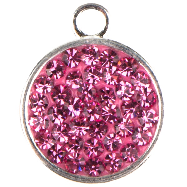 Game Time Bling Circular Dangle - Breast Cancer Awareness - Rose