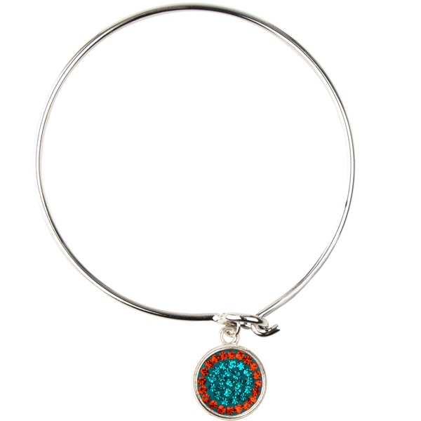 Game Time Bling Circular Dangle Bracelet - Blue Zircon/Hyacinth