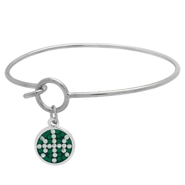 Game Time Bling Basketball Dangle Bracelet - Emerald/Crystal