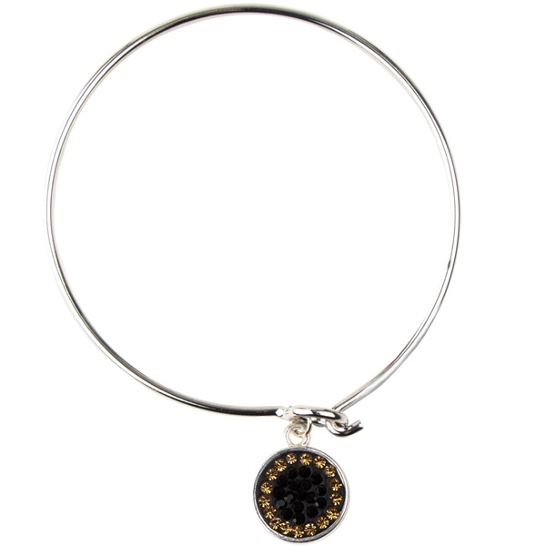 Game Time Bling Circular Dangle Bracelet - Jet/Light Colorado Topaz (Jet/Champagne)
