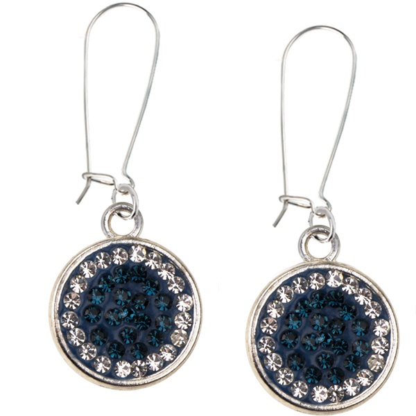 Game Time Bling Circular Dangle Earrings - Montana/Crystal - Sold By The Pair - Pair