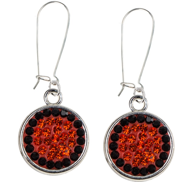 Game Time Bling Circular Dangle Earrings - Hyacinth/Jet (Tangerine/Jet) - Sold By The Pair - Pair
