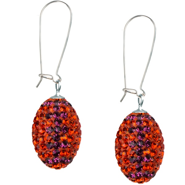 Game Time Bling Football Earrings-Pairs - Hyacinth/Amethyst - Pair