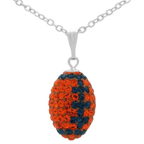 Game Time Bling Mini Football Necklace - 18" - Sun/Montana
