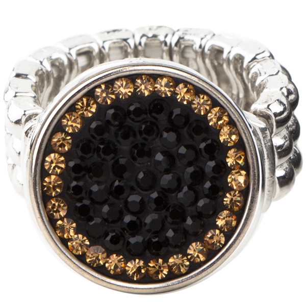 Stretch Snap Ring - Jet/Light Colorado Topaz (Jet/Champagne)