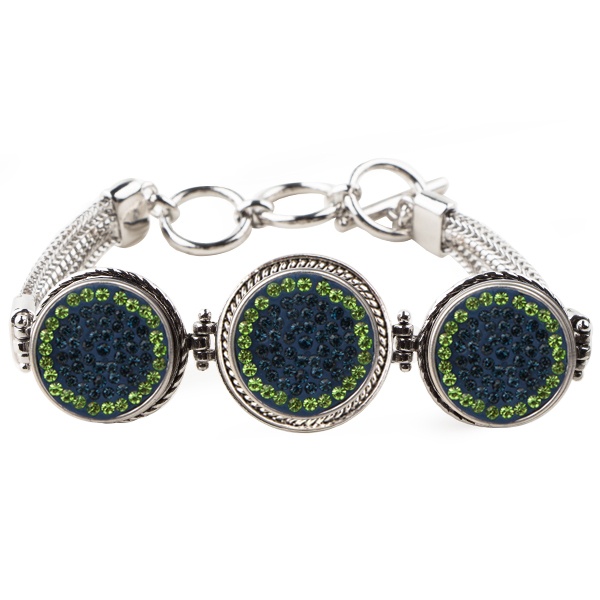 3-Snap Metal Bracelet - Montana/Peridot (London Blue/Grass)