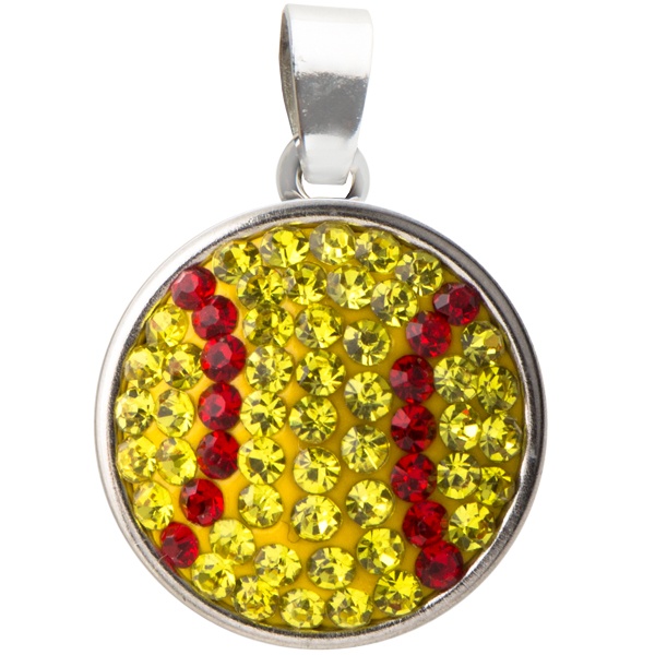 Softball Classic Snap Pendant - Citrine/Light Siam (Citrine/Red)