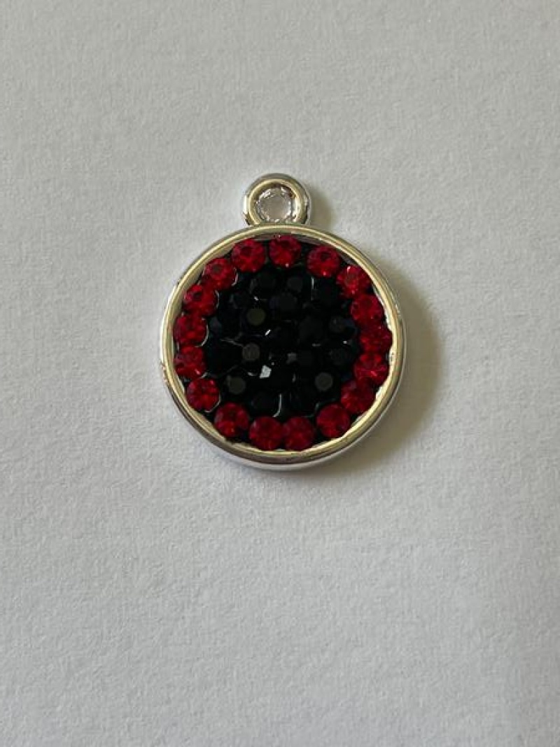 Circular Dangle Necklace - Jet/Light Siam