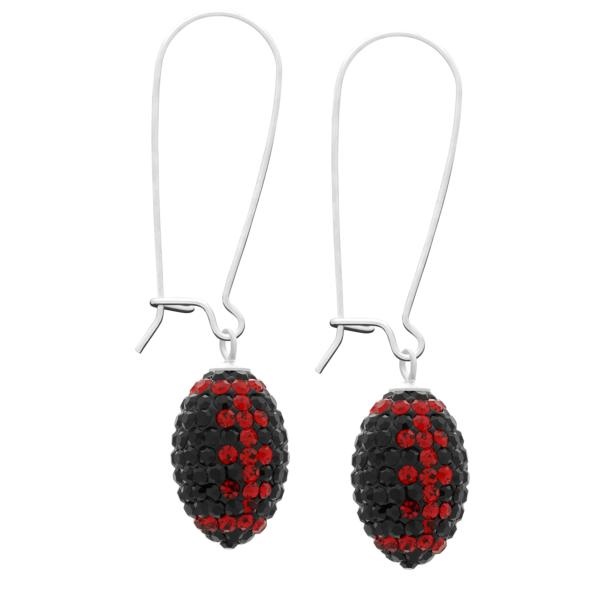 Football Earrings - Jet/Light Siam - Sold By The Pair - Pair