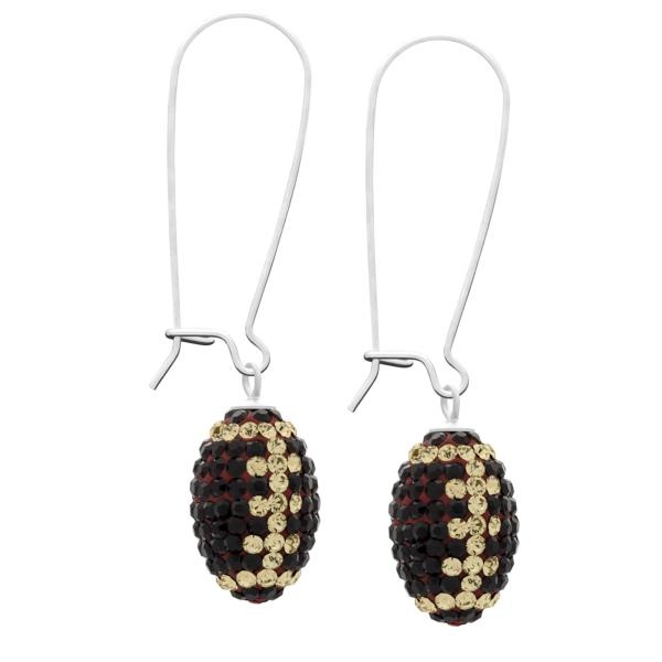 Football Earrings - Siam/Light Colorado Topaz - Sold By The Pair - Pair